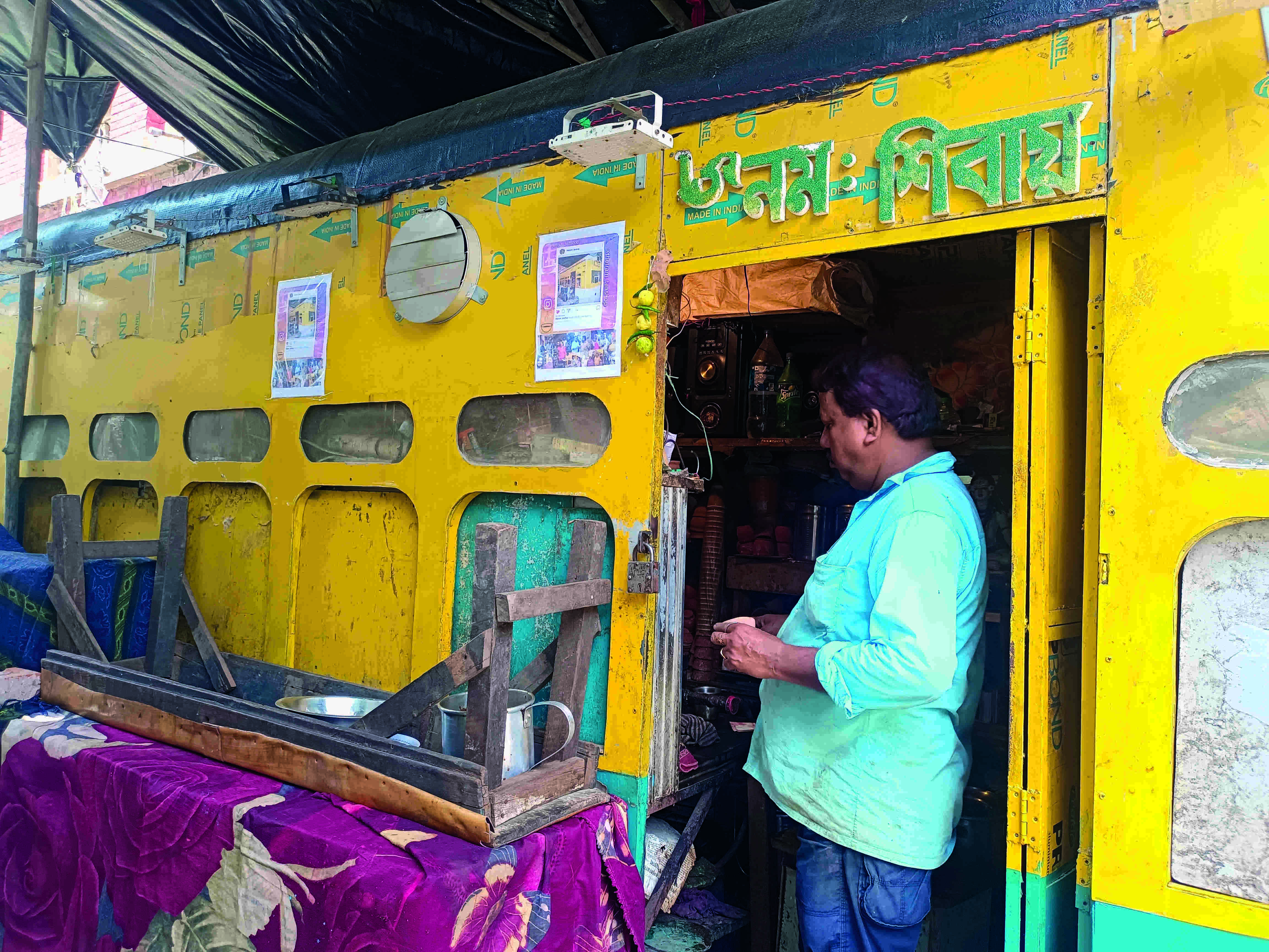 Old world charm: Tea stall resembling a tram comes up