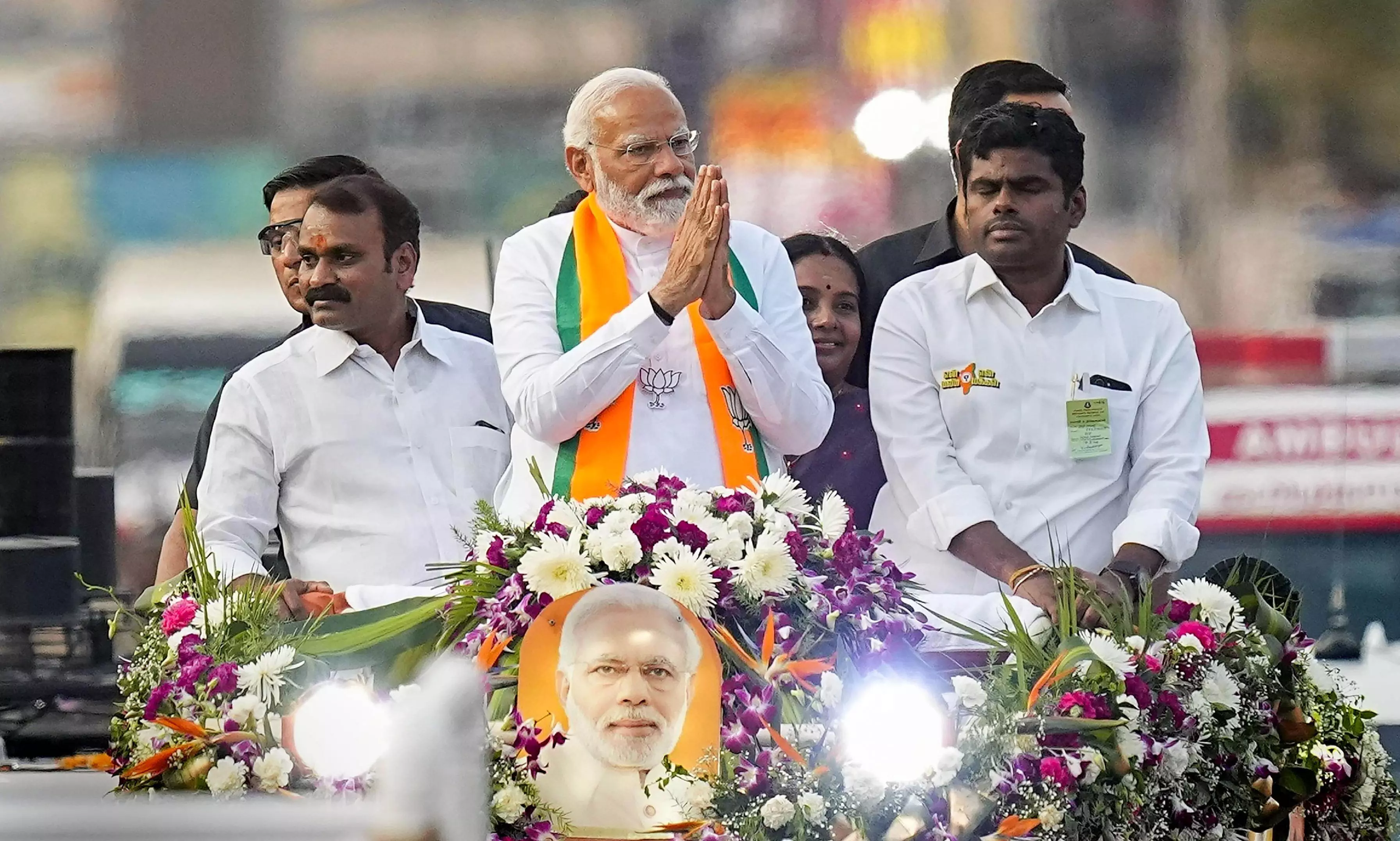 PM Modi holds roadshow in Coimbatore ahead of LS polls