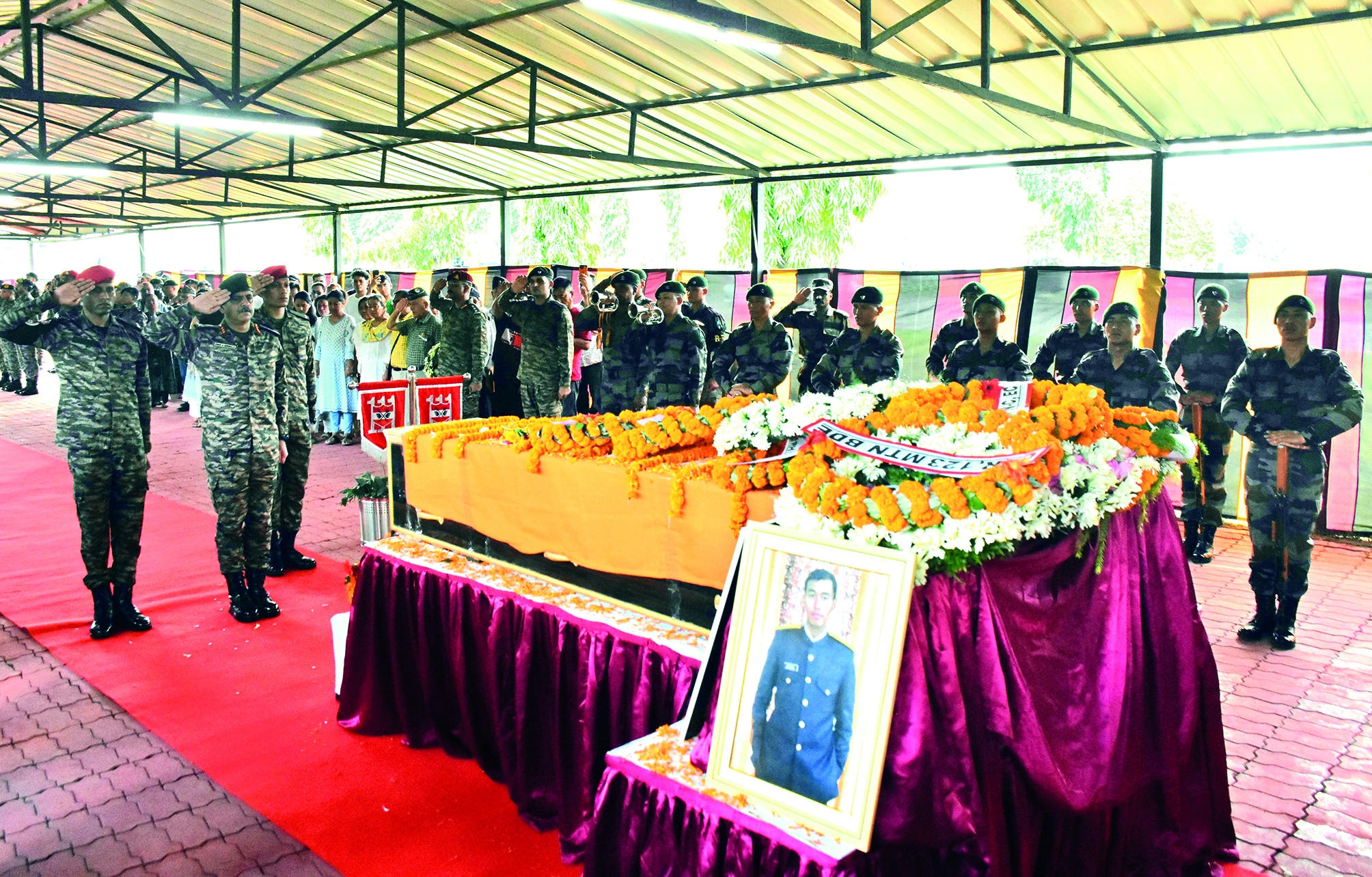 Mortal remains of Captain Brijesh Thapa arrive in Siliguri