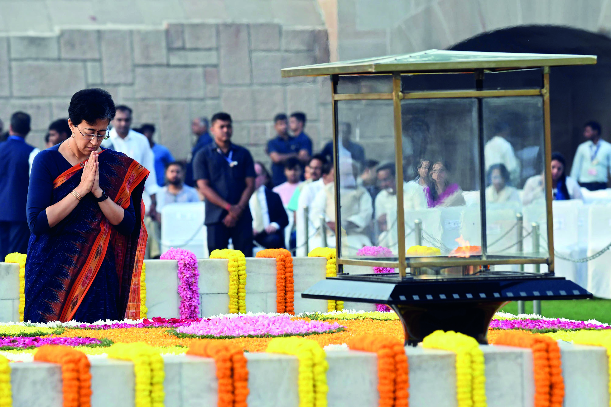 CM Atishi, Kejriwal pay tribute to Mahatma Gandhi at Rajghat