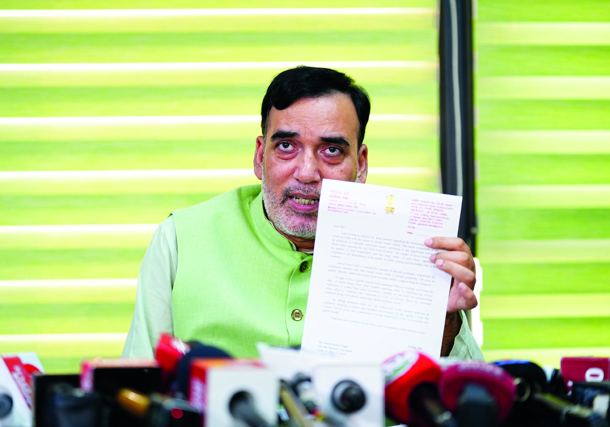 Min Gopal Rai writes to Centre for urgent meeting on cloud seeding