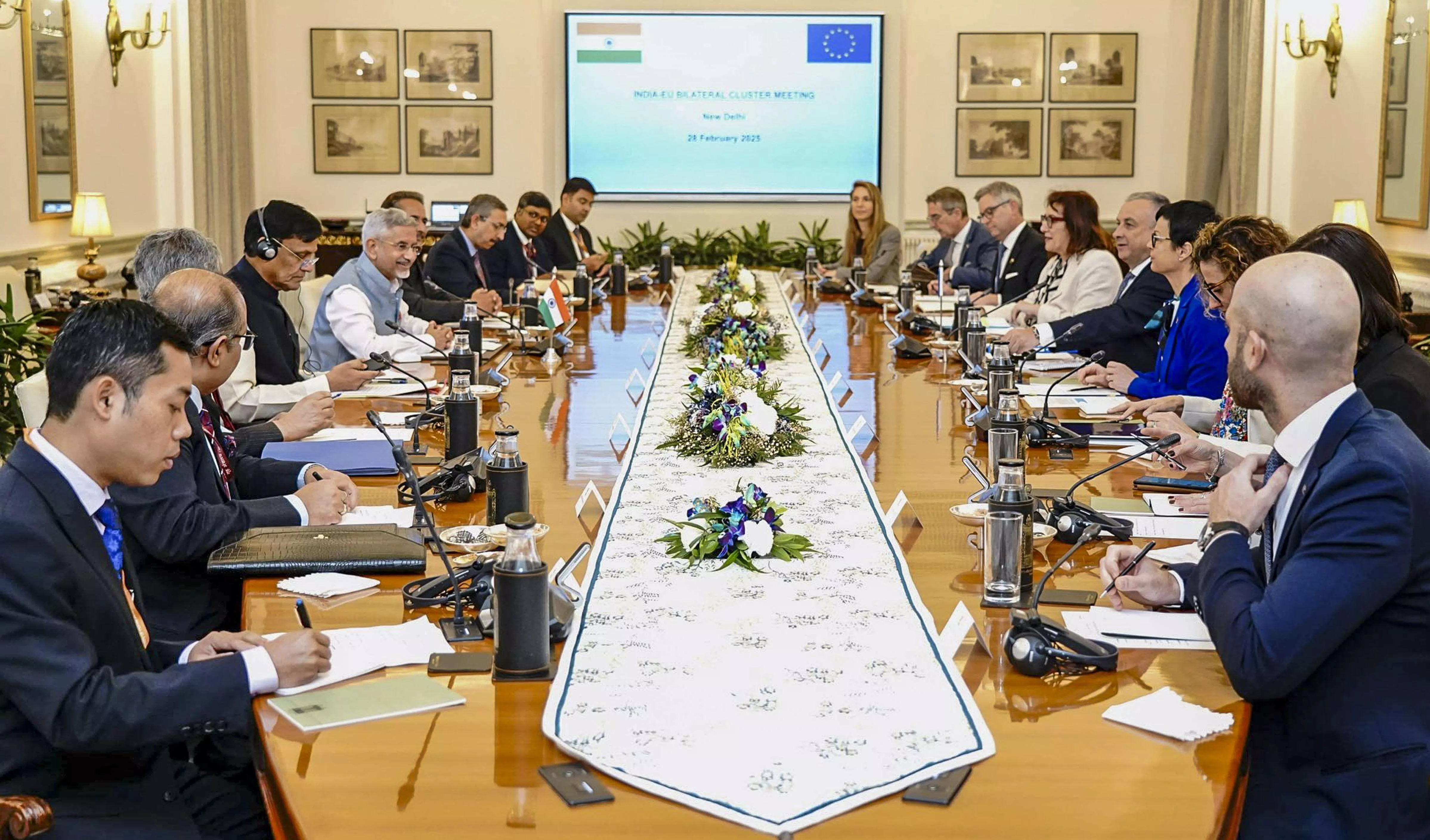 India, EU hold bilateral cluster meeting, discuss connectivity, IMEC, security