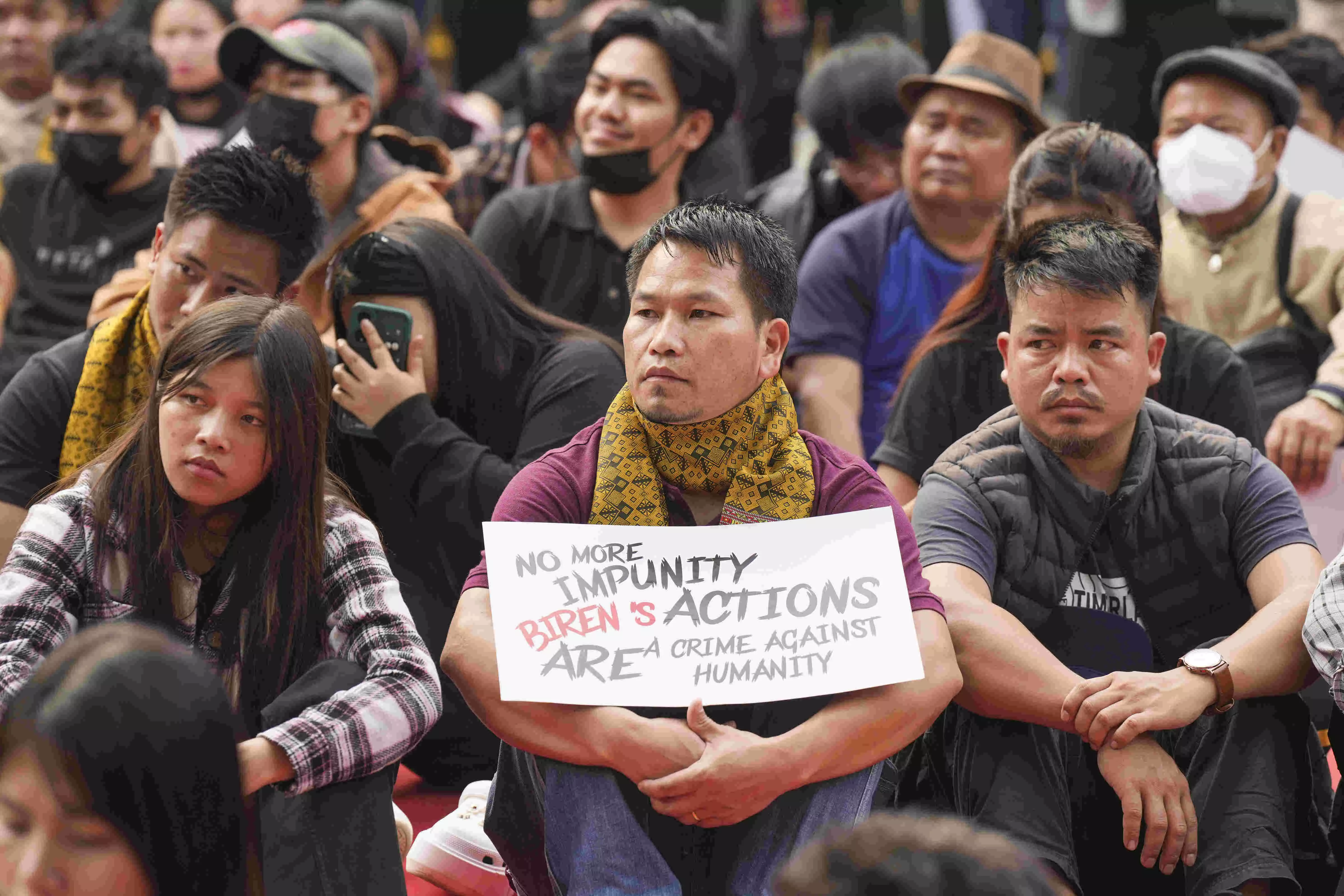 Kuki-Zo groups from Manipur stage demonstration, demand separate Union Territory