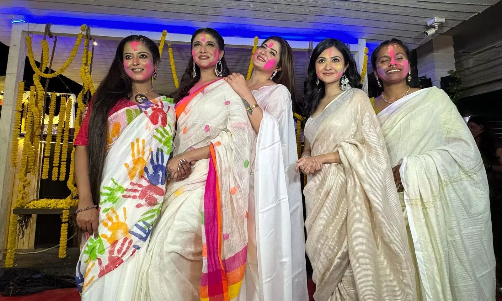 Nandita, Shiboprosad & Srabanti soak in Holi celebrations