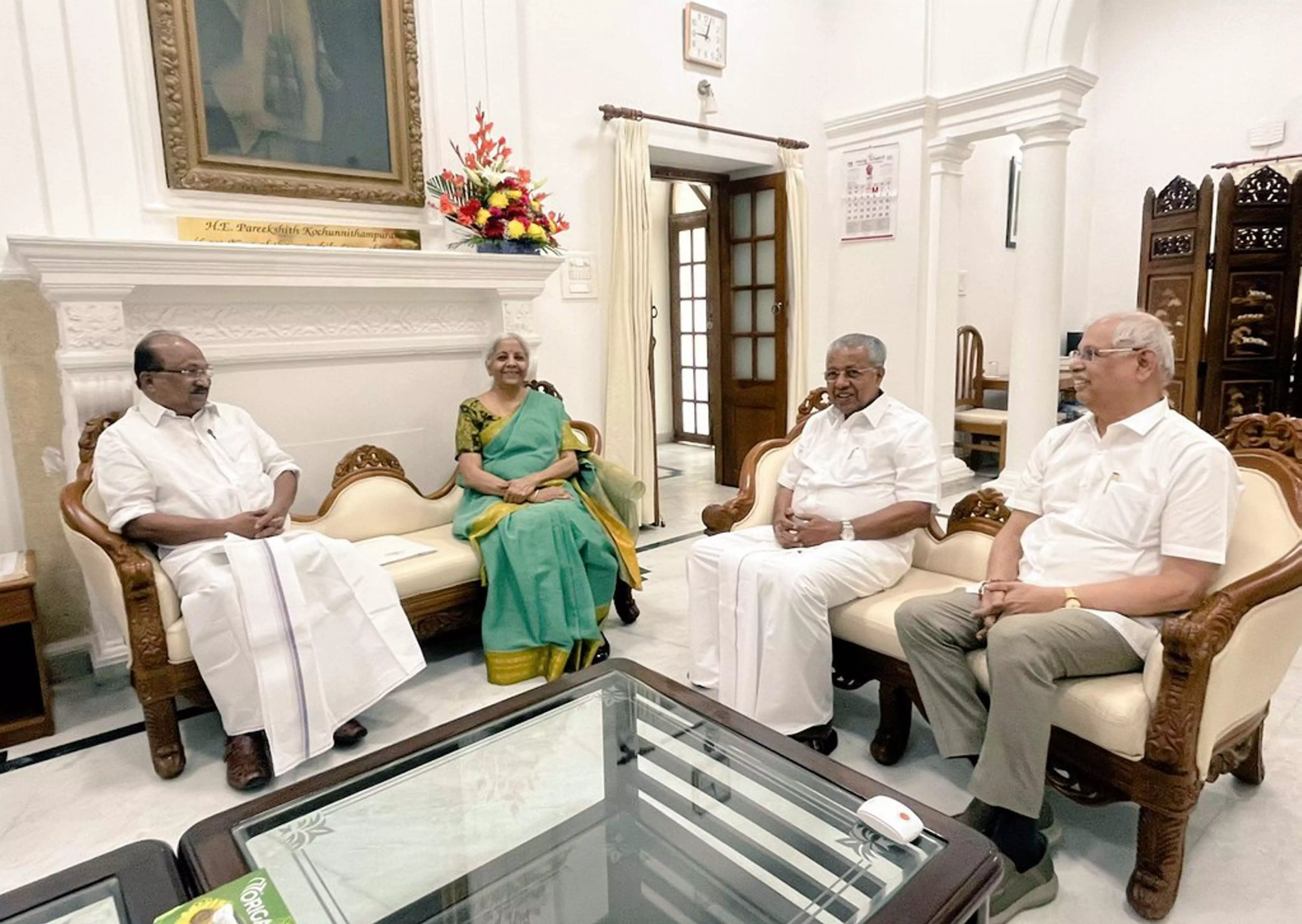 Union Finance Minister Nirmala Sitharaman meets Kerala CM Pinarayi Vijayan in national capital