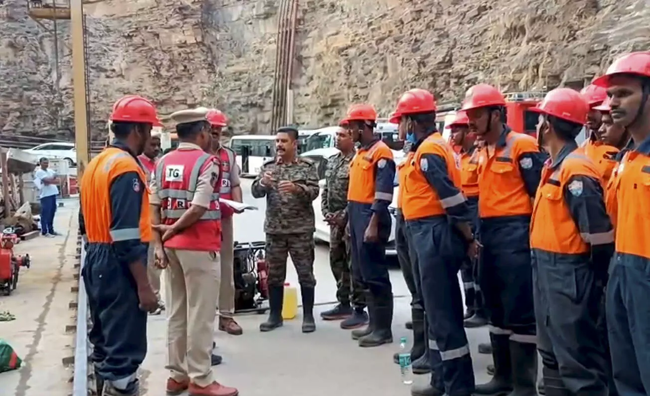 Telangana tunnel collapse: Search ops underway to locate seven missing persons