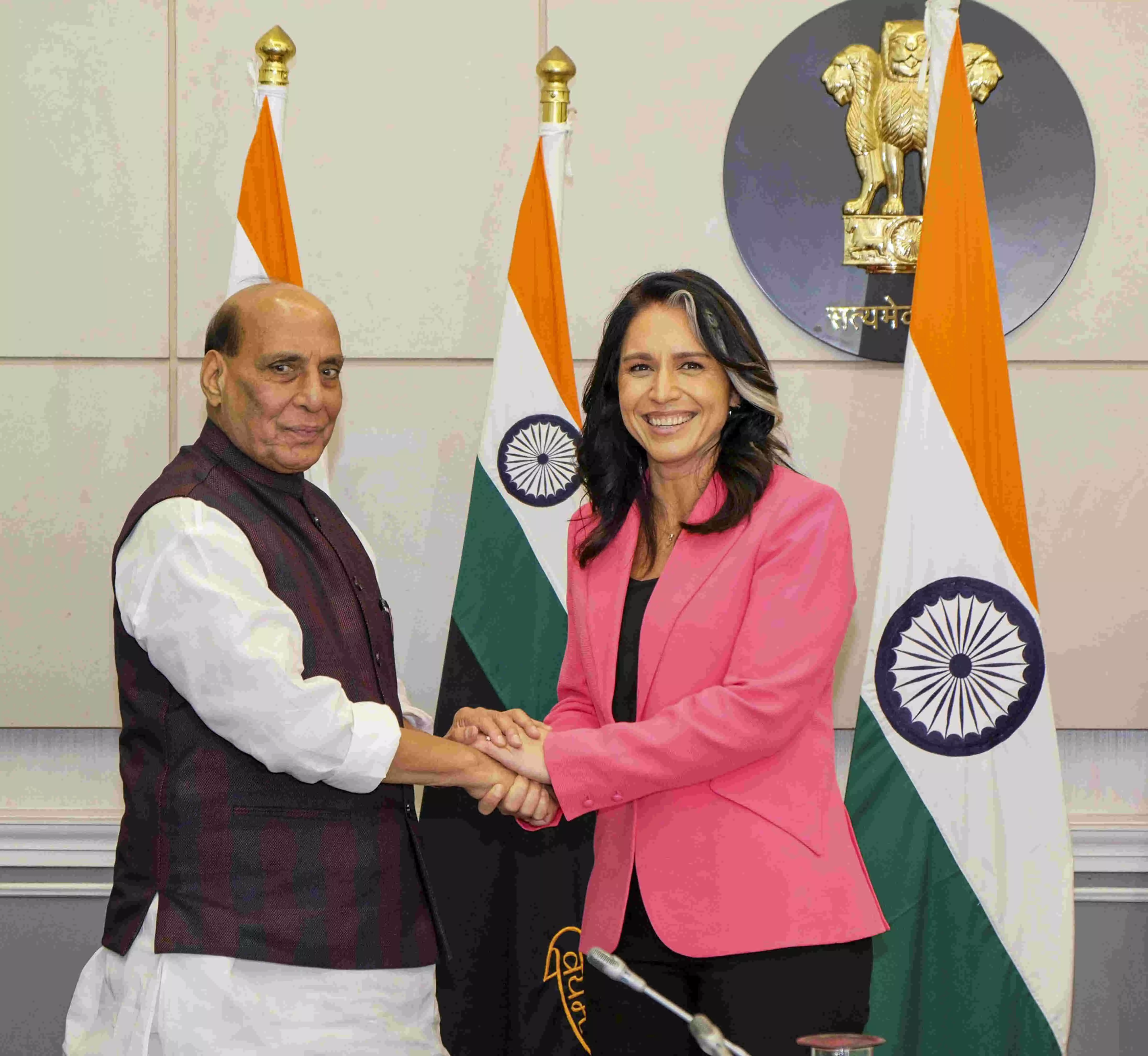 Tulsi Gabbard, Rajnath Singh hold talks; focus on expanding defence ties